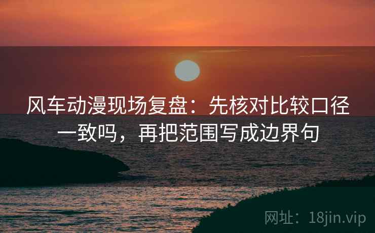 风车动漫现场复盘：先核对比较口径一致吗，再把范围写成边界句