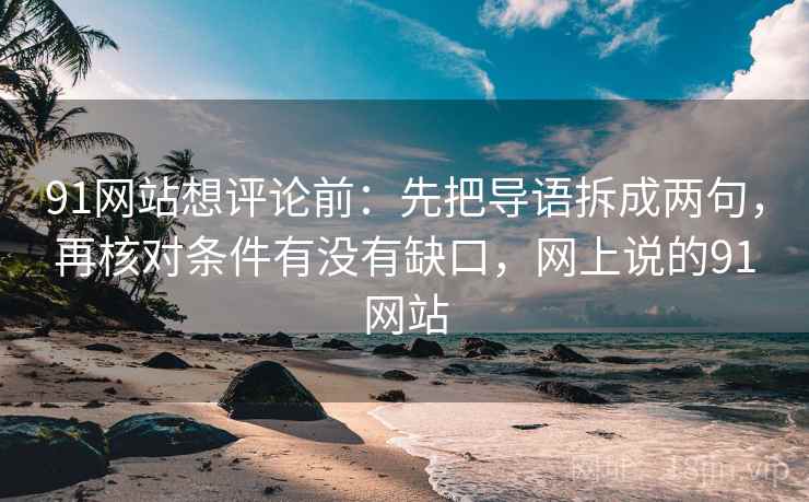 91网站想评论前：先把导语拆成两句，再核对条件有没有缺口，网上说的91网站