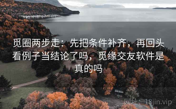 觅圈两步走：先把条件补齐，再回头看例子当结论了吗，觅缘交友软件是真的吗