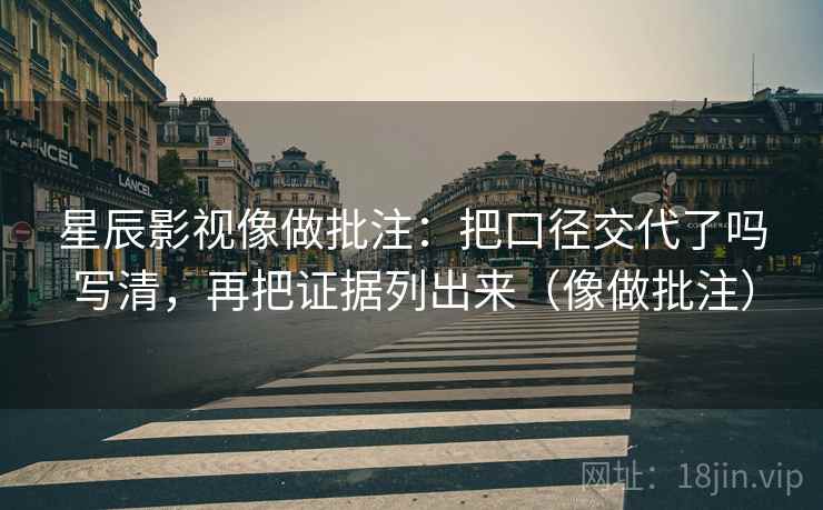 星辰影视像做批注：把口径交代了吗写清，再把证据列出来（像做批注）